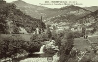Burzet - vue Générale et Cascade de l'Enfer sur le Bourge