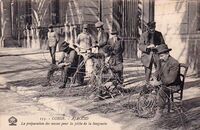 La préparation des Nasses pour la pêche de la Langouste