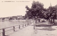 Audincourt - Un coin de la Place et le Doubs
