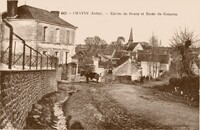 Chavin - Entrée du Bourg et Ecole de Garçons