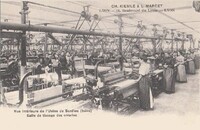 Vue intérieure de l'Usine de Sardieu (Isère) Salle de tissage des soieries