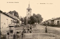 Sornéville - Place et Eglise - Lavandière