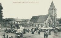 L'Eglise et la Place un jour de Marché